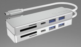 HUB USB 3.0 typu C z 3 portami USB i czytnikiem kart pamięci IB-HUB1413-CR IcyBox