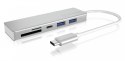 HUB USB 3.0 typu C z 3 portami USB i czytnikiem kart pamięci IB-HUB1413-CR IcyBox