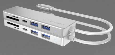 HUB USB 3.0 typu C z 3 portami USB i czytnikiem kart pamięci IB-HUB1413-CR IcyBox HUB USB 3.0 typu C z 3 portami USB i czytnikiem kart pamięci IB-HUB1413-CR IcyBox