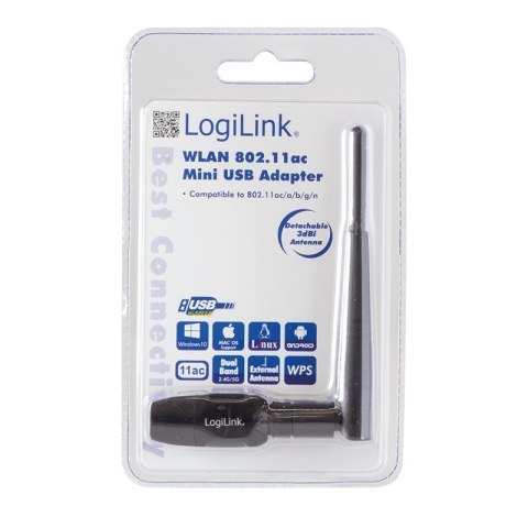 Karta WLAN 802.11ac USB2.0, z anteną LogiLink Karta WLAN 802.11ac USB2.0, z anteną LogiLink