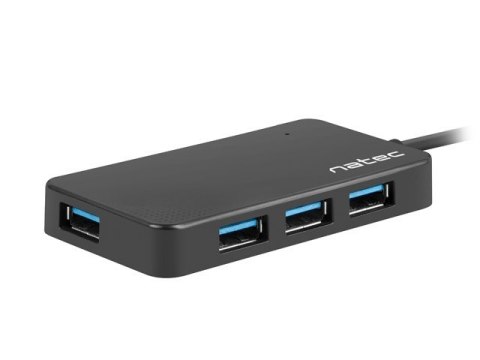 Koncentrator USB 4 porty Moth USB 3.0 czarny Natec Koncentrator USB 4 porty Moth USB 3.0 czarny Natec