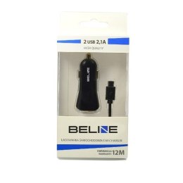 Ładowarka samochodowa 2xUSB + USB-C 2,1A czarna Beline