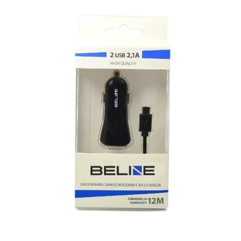 Ładowarka samochodowa 2xUSB + USB-C 2,1A czarna Beline Ładowarka samochodowa 2xUSB + USB-C 2,1A czarna Beline