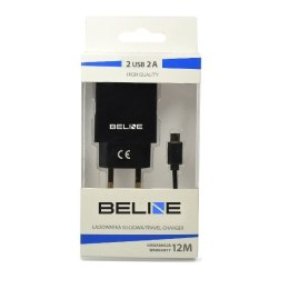 Ładowarka sieciowa 2xUSB + USB-C 2A czarna Beline