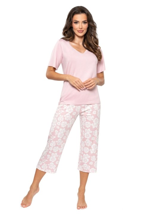 Piżama Damska Model Rosalia 3/4 Powder Pink - Donna Piżama Damska Model Rosalia 3/4 Powder Pink - Donna