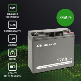 Akumulator AGM 12V | 17Ah | max. 255A Qoltec