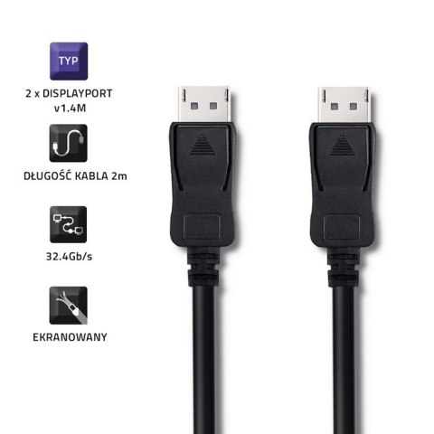 Kabel DisplayPort v1.4 MÄski - DisplayPort v1.4 MÄski 2m