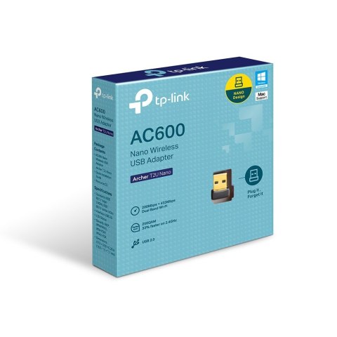 Karta sieciowa Archer T2U USB Nano AC600 TP-LINK Karta sieciowa Archer T2U USB Nano AC600 TP-LINK