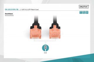 Patch cord U/UTP kat.6 PVC 5m czarny Digitus