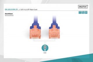 Patch cord U/UTP kat.6 PVC 5m niebieski Digitus