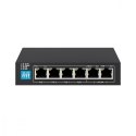 Przełącznik EUROS V2 6 portów POE SWITCH 4 porty 10-100MBPS POE + 2 porty UPLINK 802.3AF 60W Extralink