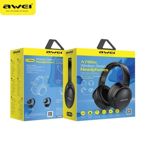 Słuchawki nauszne Bluetooth A780BL czarne AWEI Słuchawki nauszne Bluetooth A780BL czarne AWEI