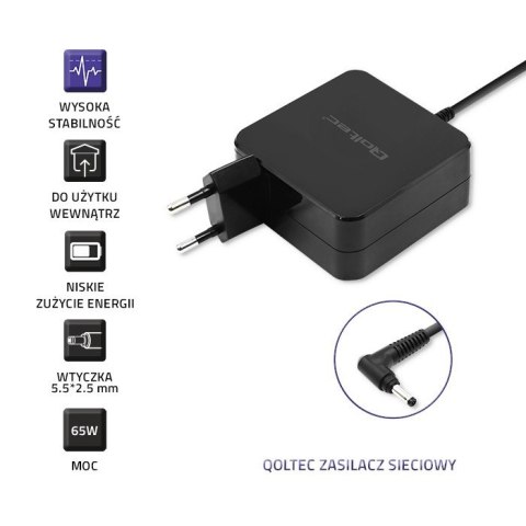 Zasilacz do laptopa Asus 65W | 19V | 3.42A | 5.5*2.5 Qoltec