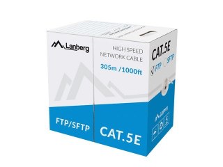 Kabel FTP Kat.5E CU 305 m drut szary Lanberg
