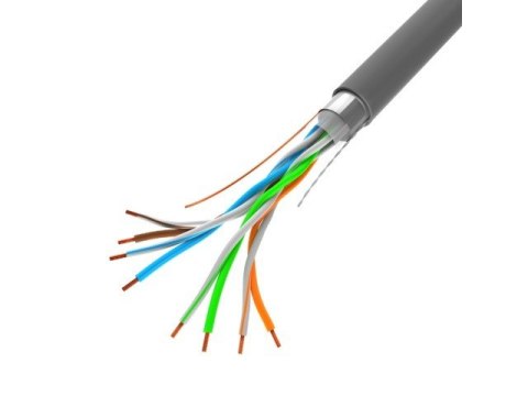 Kabel FTP Kat.5E CU 305 m drut szary Lanberg