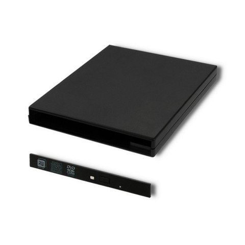 Obudowa/kieszeń na napęd optyczny CD/DVD SATA | USB2.0 | 9.5mm Qoltec