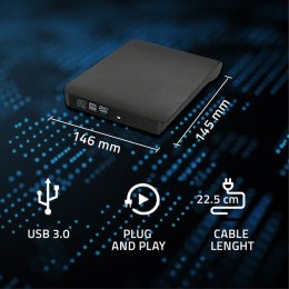 Obudowa/kieszeń na napęd optyczny CD/DVD SATA | USB3.0 | 9.5mm Qoltec