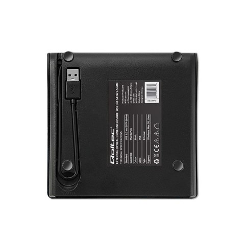 Obudowa/kieszeń na napęd optyczny CD/DVD SATA | USB3.0 | 9.5mm Qoltec Obudowa/kieszeń na napęd optyczny CD/DVD SATA | USB3.0 | 9.5mm Qoltec