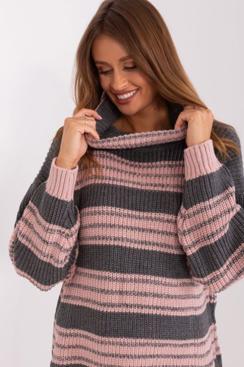 Sukienka Model BA-SK-8007.42P Grey/Pink - Badu Sukienka Model BA-SK-8007.42P Grey/Pink - Badu