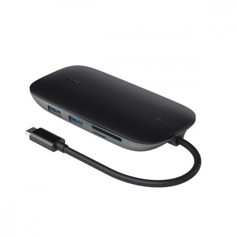 CB-C71 aluminiowy HUB USB-C | 8w1 | RJ45 Ethernet 10/100/1000Mbps | 3xUSB 3.1 | HDMI 4k@30Hz | SD i microSD | USB-C Power Delive AUKEY