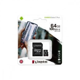 Karta pamięci microSD 64GB Canvas Select Plus 100MB/s Adapter Kingston