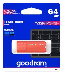 Pendrive UME3 64GB USB 3.0 Pomarańczowy GOODRAM