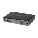 Aluminiowy HUB USB3.0 4-porty, Czarny, Z zasilaczem LogiLink