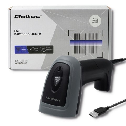 Czytnik kodów kreskowych 1D i 2D | USB Qoltec Czytnik kodów kreskowych 1D i 2D | USB Qoltec
