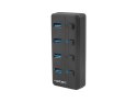 Hub USB 4 porty Mantis 2 USB 3.0 z włącznikiem + zasilacz Natec