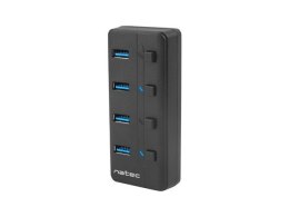 Hub USB 4 porty Mantis 2 USB 3.0 z włącznikiem + zasilacz Natec