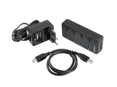 Hub USB 4 porty Mantis 2 USB 3.0 z włącznikiem + zasilacz Natec Hub USB 4 porty Mantis 2 USB 3.0 z włącznikiem + zasilacz Natec