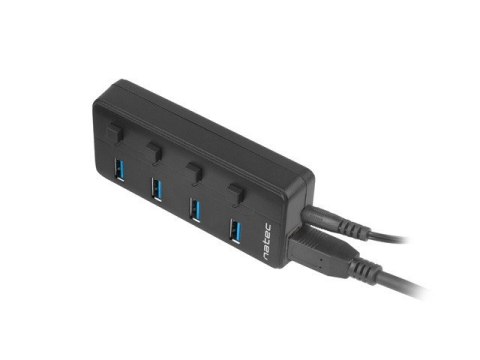 Hub USB 4 porty Mantis 2 USB 3.0 z włącznikiem + zasilacz Natec Hub USB 4 porty Mantis 2 USB 3.0 z włącznikiem + zasilacz Natec