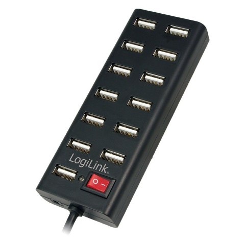 Hub USB2.0 13-portów z wyłącznikiem Czarny LogiLink Hub USB2.0 13-portów z wyłącznikiem Czarny LogiLink