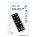 Hub USB2.0 13-portów z wyłącznikiem Czarny LogiLink