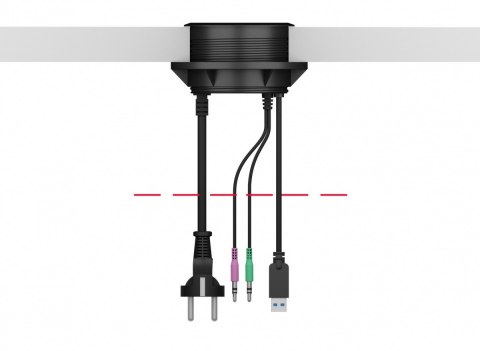 Hub biurkowy IB-HUB1430 80 mm, 4x USB 3.0 Type-A, Audio in /out, kontakt 220V IcyBox Hub biurkowy IB-HUB1430 80 mm, 4x USB 3.0 Type-A, Audio in /out, kontakt 220V IcyBox