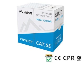 Kabel SFTP kat.5e 305m drut CU LCS5-11CU-0305-S szary Lanberg