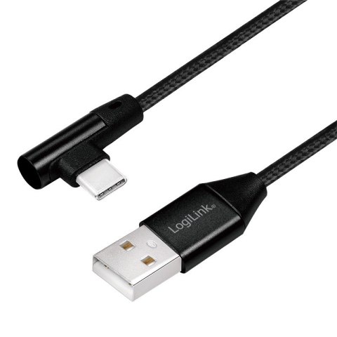 Kabel USB 2.0 A męski do USB-C męski, kątowy, 0.3m LogiLink Kabel USB 2.0 A męski do USB-C męski, kątowy, 0.3m LogiLink