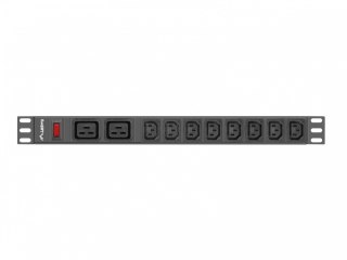 Listwa zasilająca Rack PDU 19 cali 1U 16A 2X C19 8X IEC C13 czarny C20