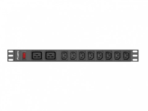 Listwa zasilająca Rack PDU 19 cali 1U 16A 2X C19 8X IEC C13 czarny C20