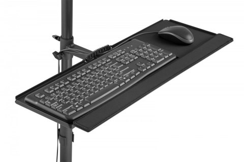 Mobilne stanowisko pracy z uchwytem na monitor, klawiaturę/mysz i komputer PC - z elastyczną regulacją wysokości Digitus