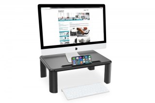 Podstawka pod monitor regulowana z drewnianym blatem do 10kg Czarna Digitus
