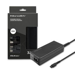 Zasilacz specjalizowany do Lenovo | 65W | 4 wtyczki |+kabel zasilający Qoltec