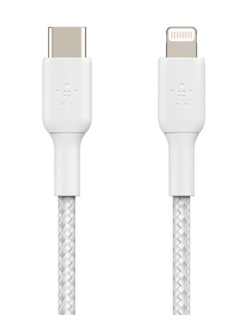 Kabel Braided USB-C Lightning 1m biały Belkin Kabel Braided USB-C Lightning 1m biały Belkin