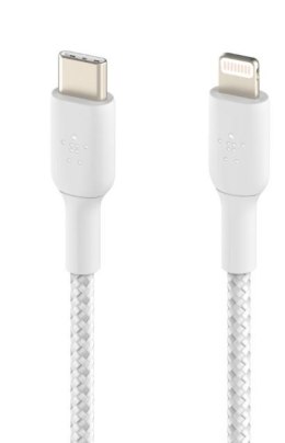 Kabel Braided USB-C Lightning 1m biały Belkin