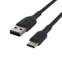 Kabel Braided USB-C USB-A 3m czarny Belkin