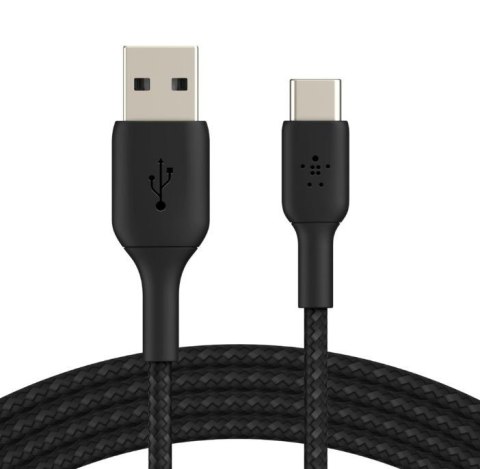 Kabel Braided USB-C USB-A 3m czarny Belkin Kabel Braided USB-C USB-A 3m czarny Belkin