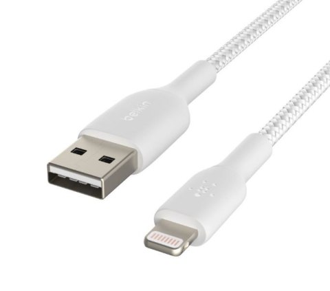 Kabel Braided USB- Lightning 1m biały Belkin Kabel Braided USB- Lightning 1m biały Belkin