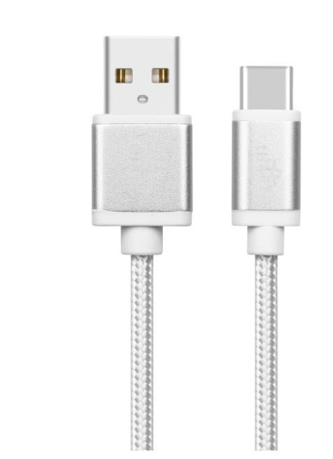 Kabel USB-USB C 2m srebrny sznurek TB Kabel USB-USB C 2m srebrny sznurek TB