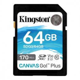 Karta pamięci SD 64GB Canvas Go Plus 170/70MB/s CL10 U3 V30 Kingston