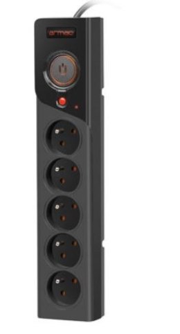 Listwa zasilająca Z5 1.5M 5x230V 10A Z5/15/CZ czarna Armac